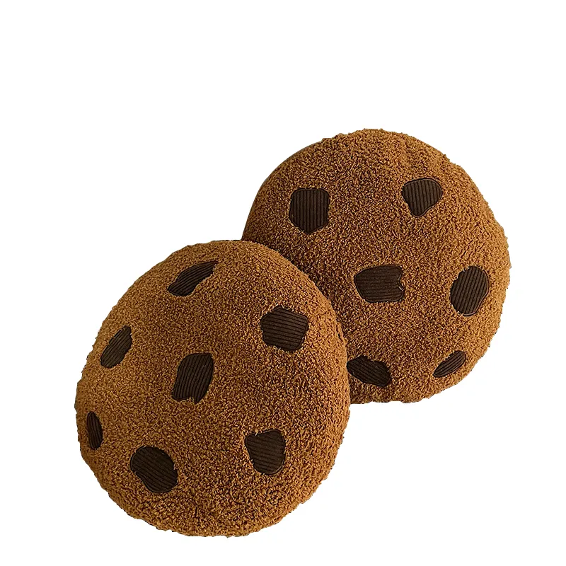 Giant Cute Cookie Plush Throw Pillow Bed On Bedroom Sofa - Throw Pillow2