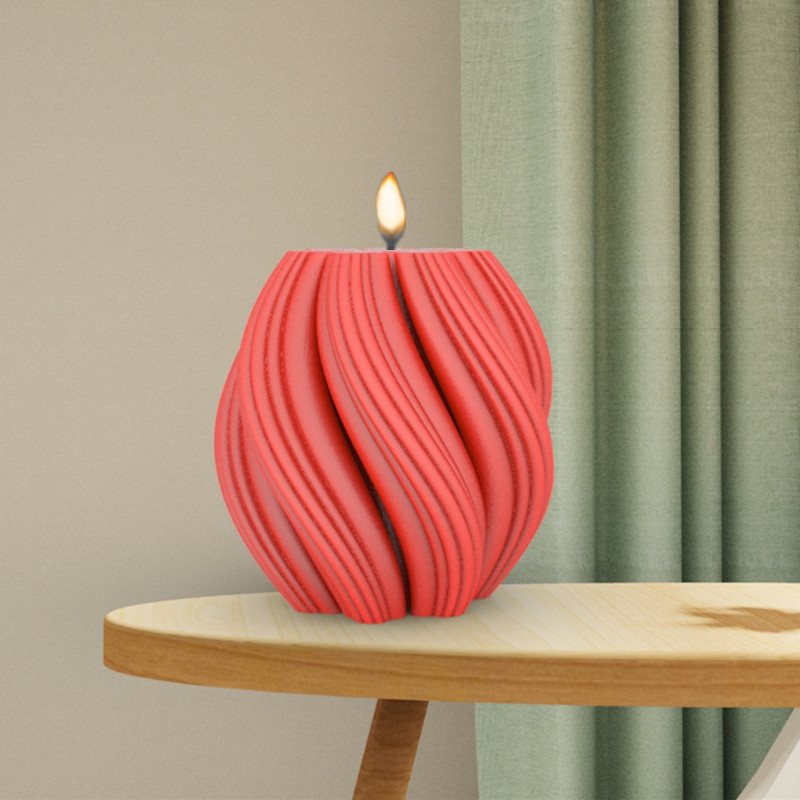 Handmade Irregular Geometric Wave Rotating Candle Mould - 2