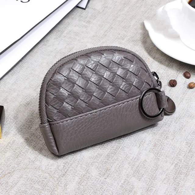 Handwoven Women's Wallet With Minimalist Leather Grey - Shop at LoveMi