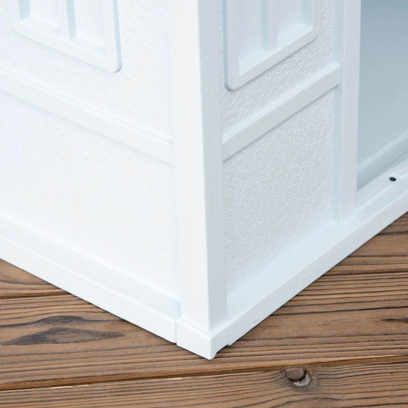 PawHut Plastic Dog House For Medium And Small Dogs, Water Resistant Puppy Shelter Indoor Outdoor With Door, Easy To Assemble, Blue