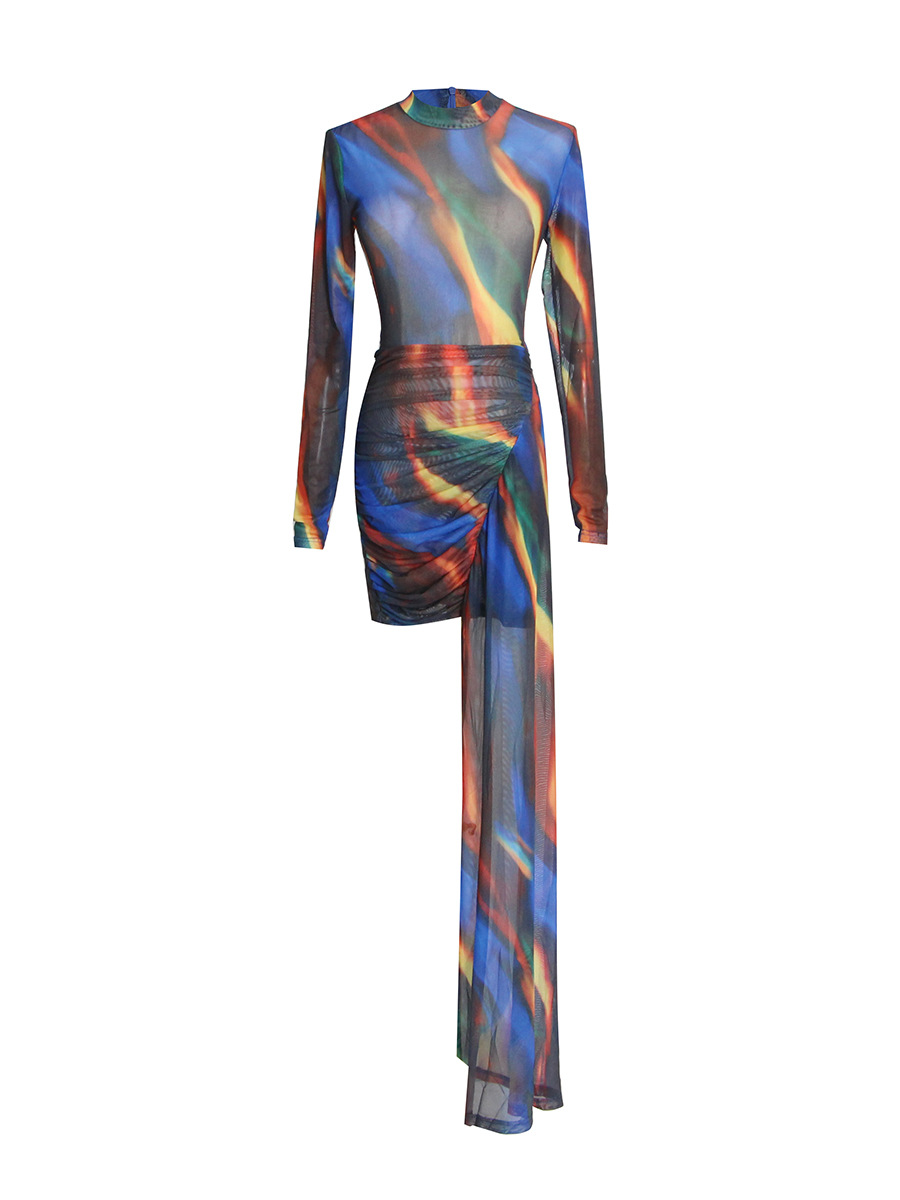 Tie-Dye Long Sleeve Maxi Dress, picture 5 of 8