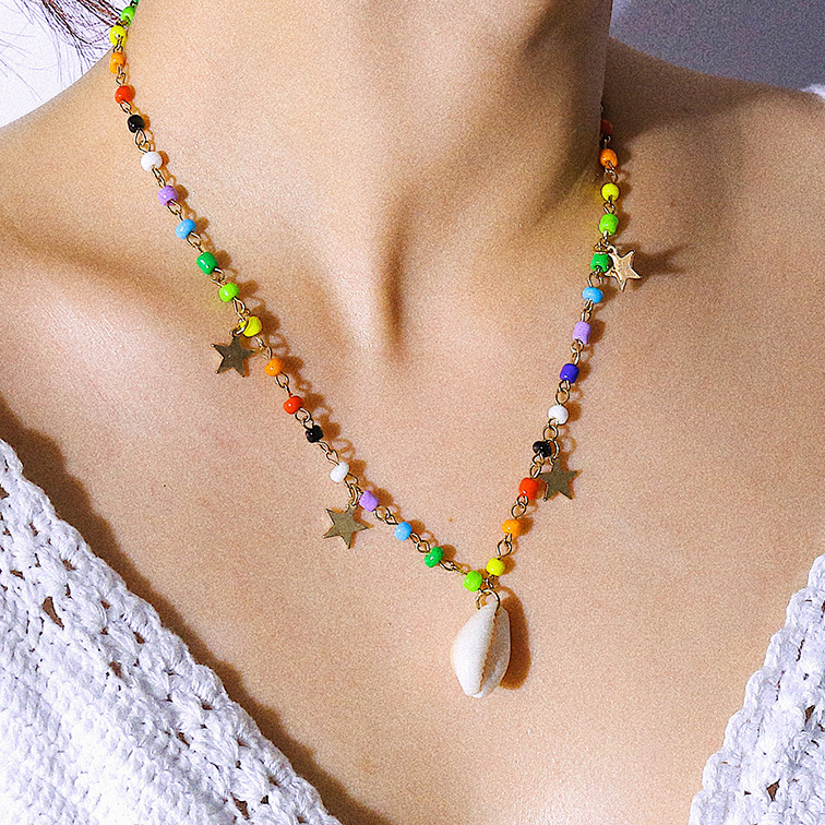 Creative Shell Star Geometric Pendant Necklace