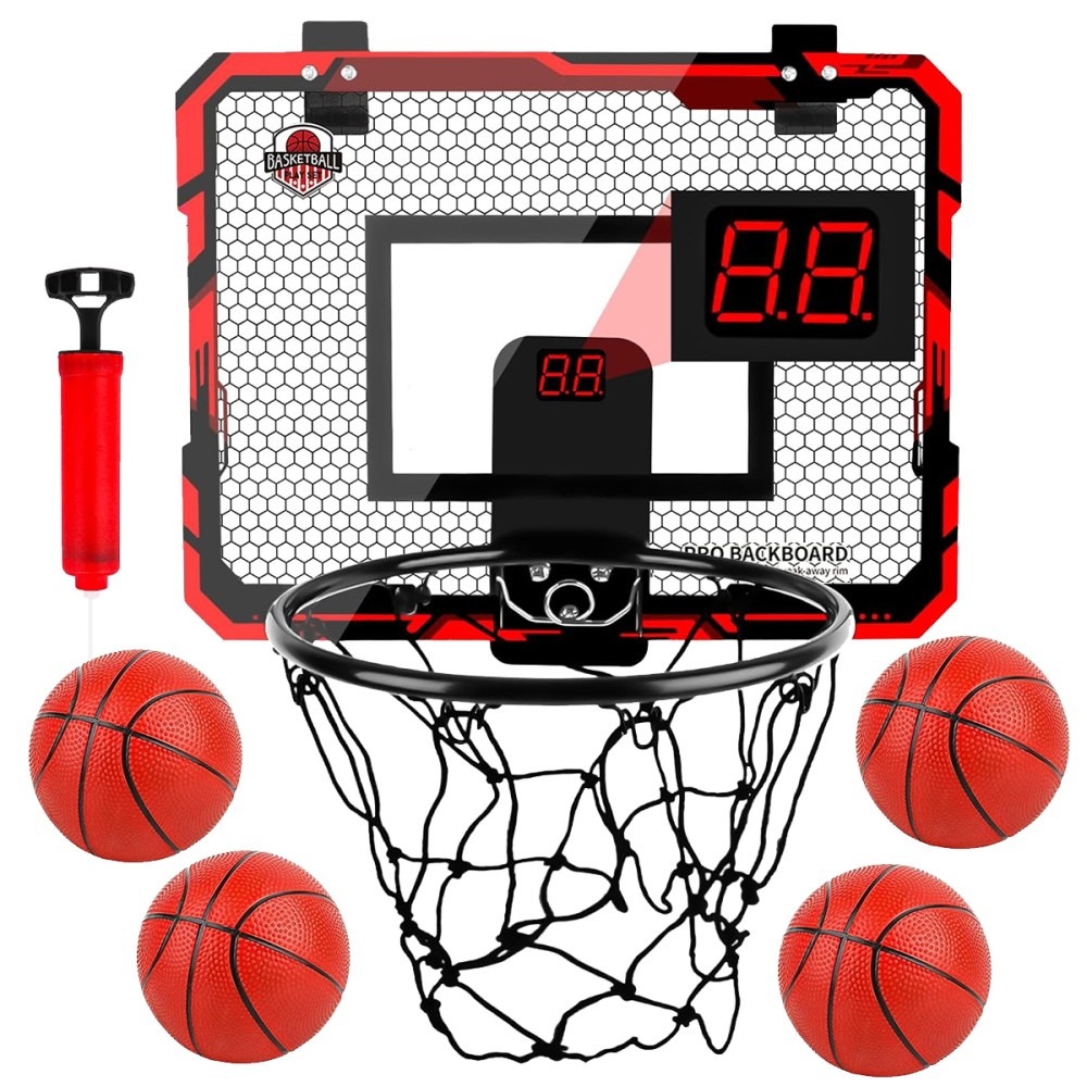 Indoor Basketball Hoop For Kids, Over The Door Mini Hoops With LED UK — image 8