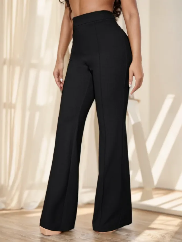 Commute Minimalist Office Old Money Simple Sexy And Elegant Black And White Polka Dot Women's Pants Black - Shop at LoveMi