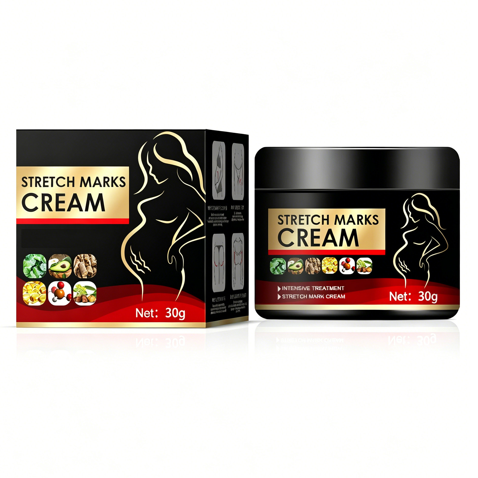 Stretch Marks Cream, Postpartum Skin Moisturizing Body Lotion For Women, Nourish & Firm Skin, Fade Pregnancy Scars, Improve Rough Dull Skin, 30g