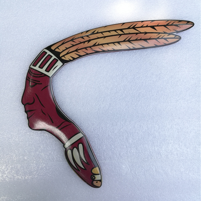 Hand-made Wooden Indigenous Boomerang (Wine Red)