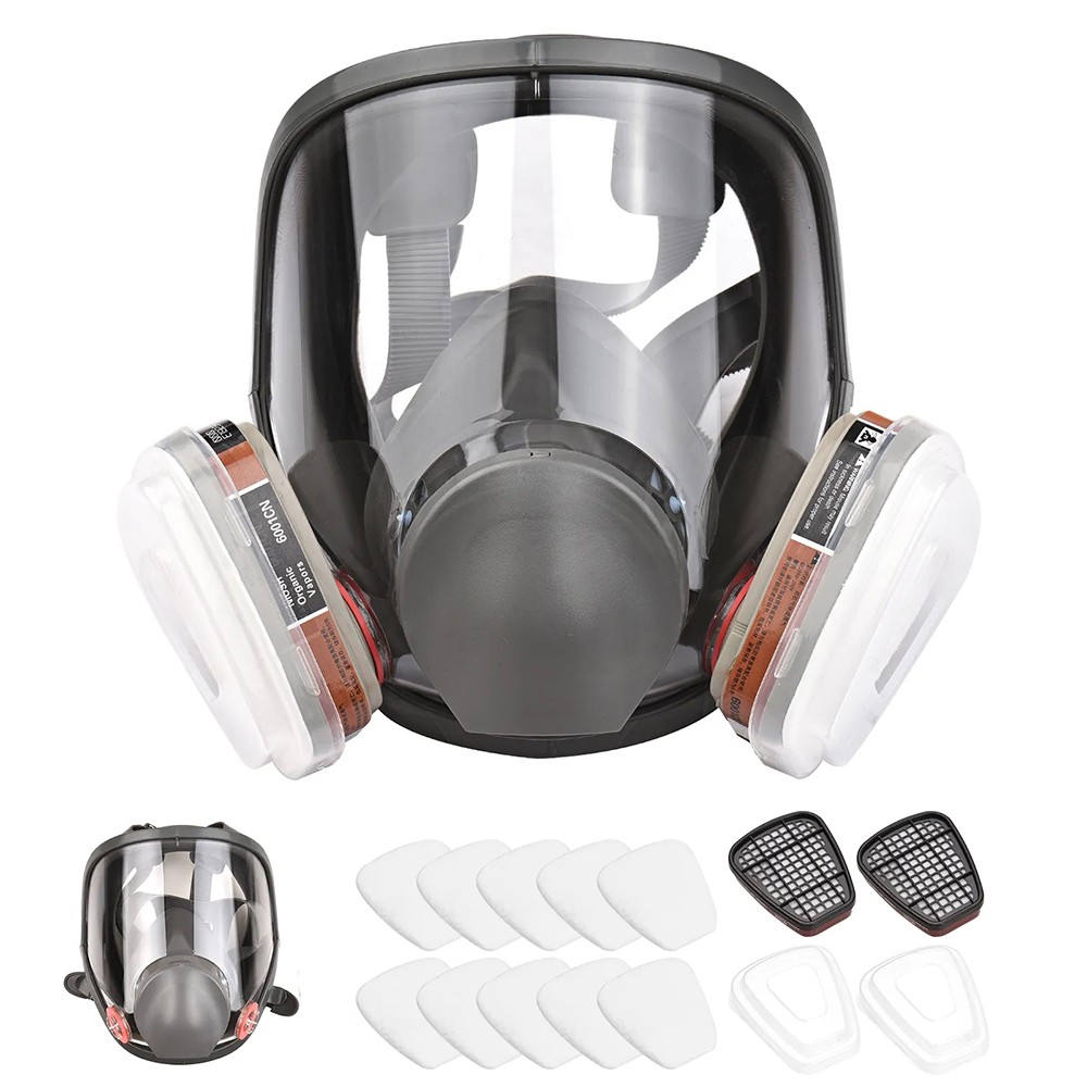 6800 Full Face 15 IN 1 Gas Mask Chemical Vapor Paint Spray Respirator 95 Filter