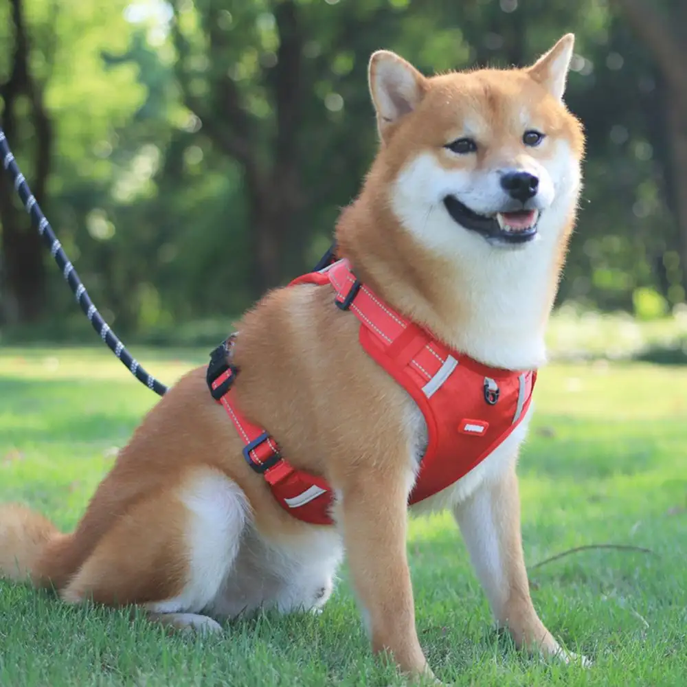 Nylon Dog Harness No Pull Breathable Reflective Pet Vest