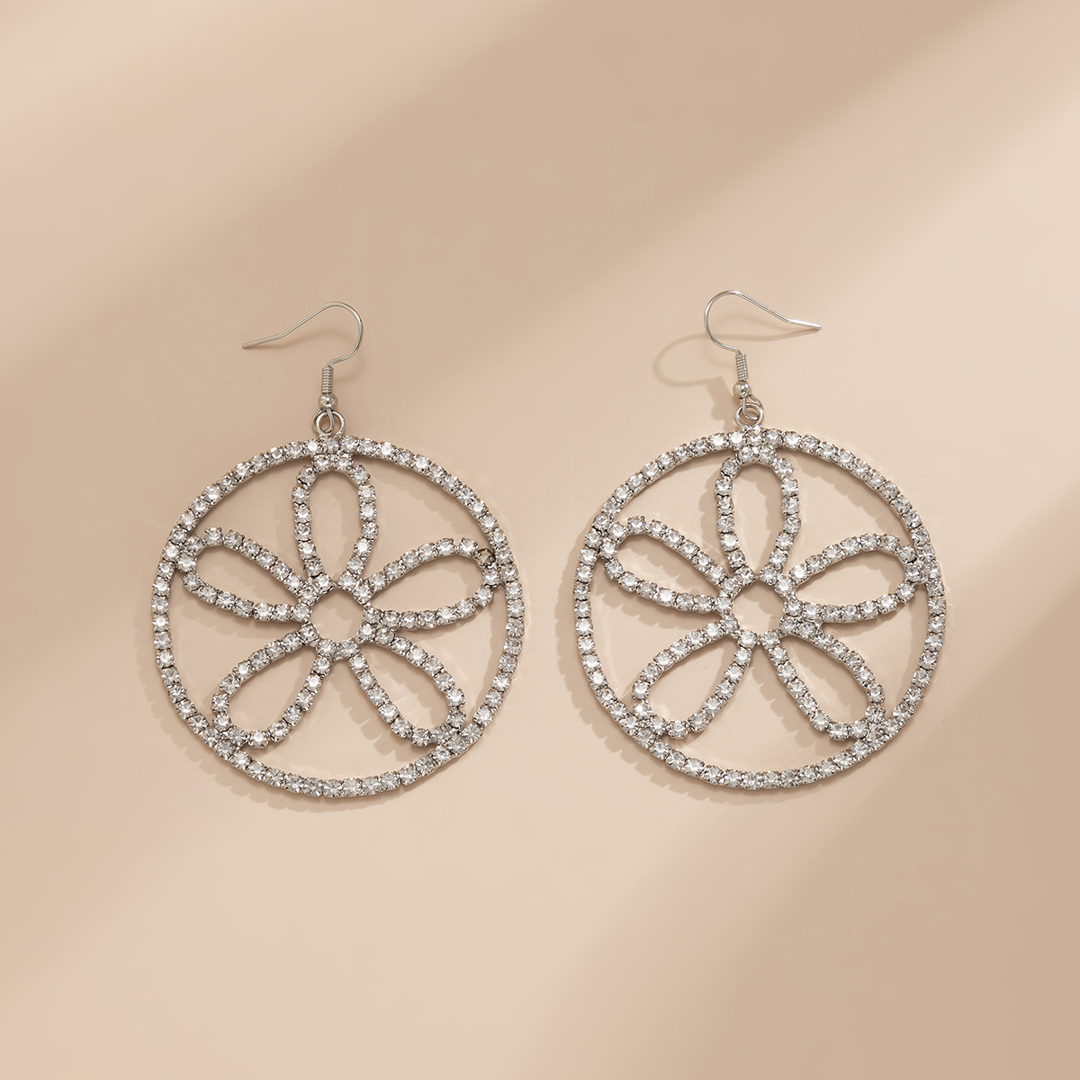 Simple Personality Diamond Flower Earrings