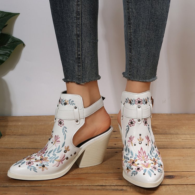 Title 5, Personalized Retro Embroidery Rivet High Heels ...