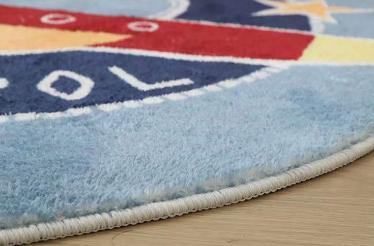 53e263fe f18a 4b4e 9db0 699aebb157cd - Cartoon Round Children's Room Bedroom Mat Imitation Cashmere