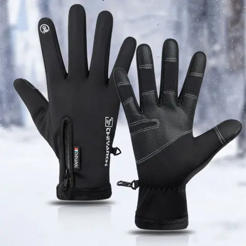 Warm and Waterproof Sports and Velvet Mountaineering Ski Gloves