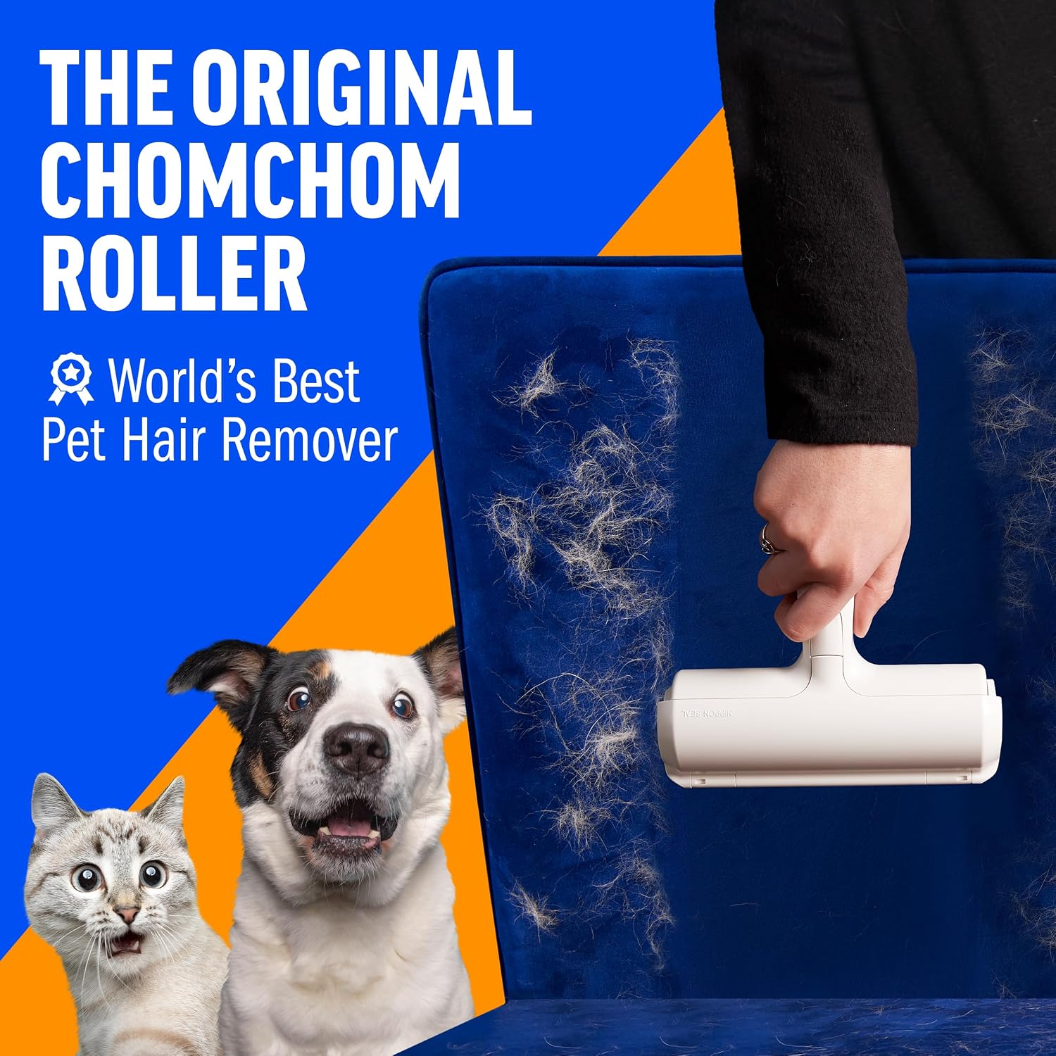 Reusable Pet Hair Remover Roller, Portable Lint Roller For Cat And Dog Hair On Furniture, Couch, Carpet, Car, Rugs And Bedding