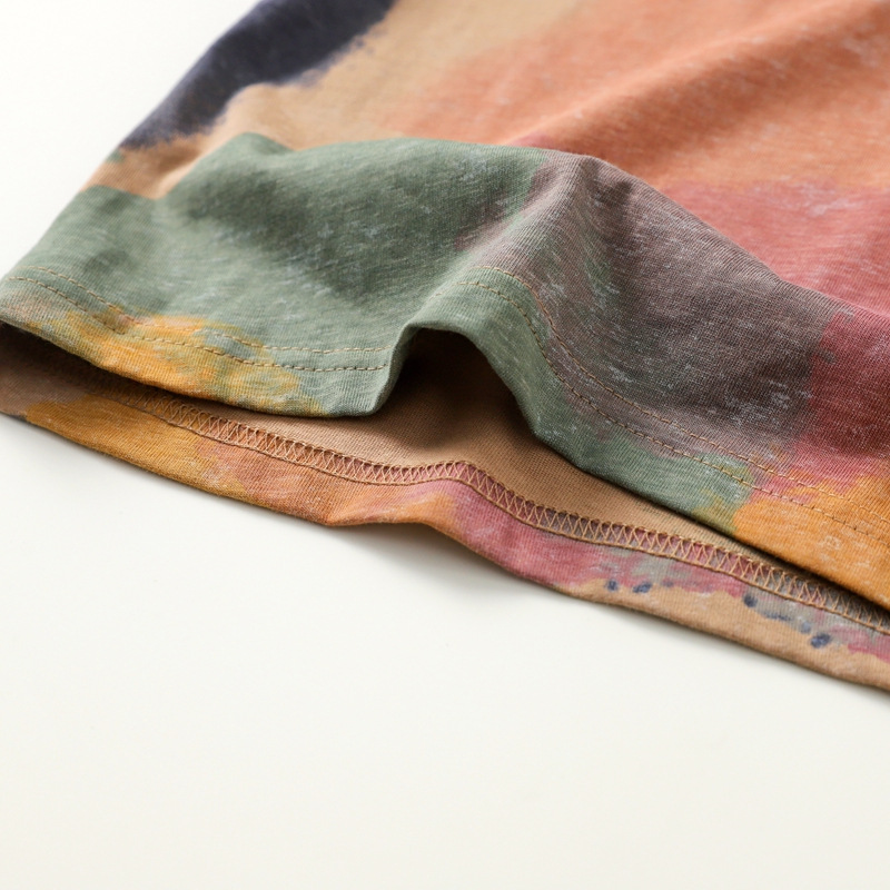 قميص أولاد بطبعة الفقاعات وصبغة التاي داي بأكمام قصيرة