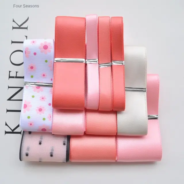 Ribbon Combination Set Ribbon Material Package Handmade Hair Accessories Headdress Accessories Pink Ribbon - Shop at LoveMi