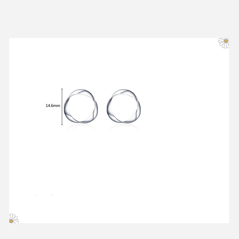 S925 Sterling Silver Simple And Glossy Individual Earrings
