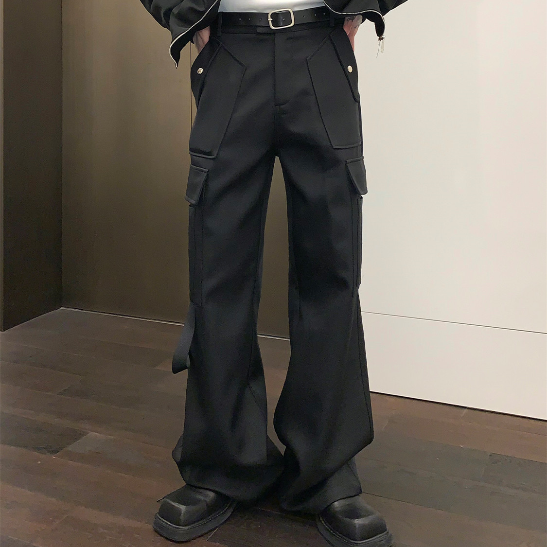 Heavy-weight Design Straight Tube Work Clothes Trousers