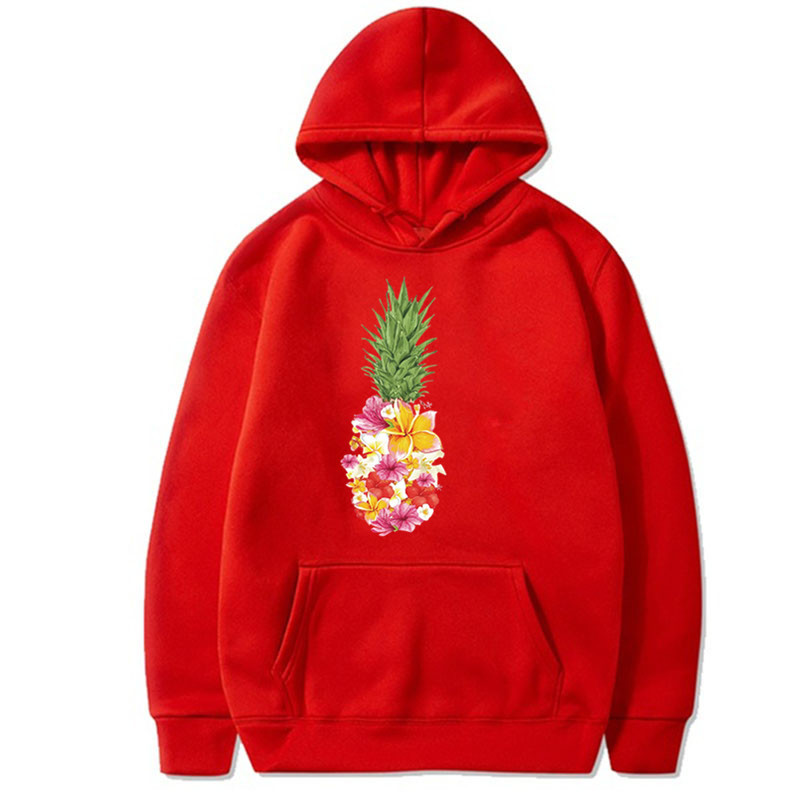 Title 3, Painted Pineapple Printed Long Sleeve Hoodie