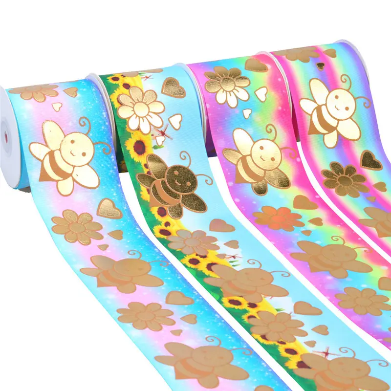 Bronzing Printed Rib Ribbon Clothing
