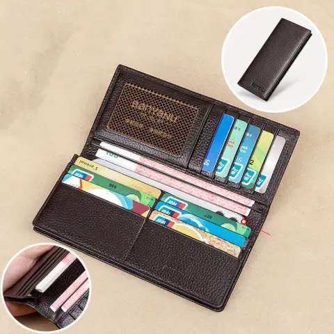 Leather Wallet Men's Long Ultra-thin