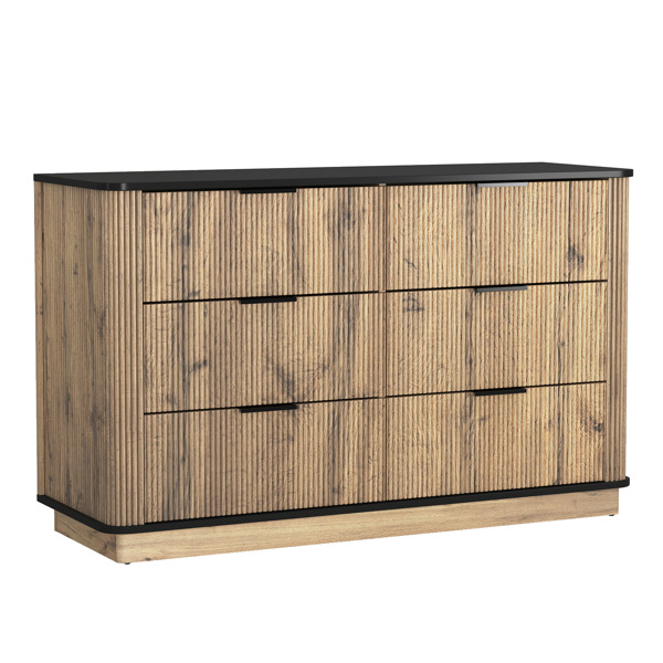 Modern Multi-functional Six-drawer MDF Cabinet,The perfect combination of rounded corners and multifunctional design, with Product Dimensions of 47.2*15.7*29.6 Inches. -38