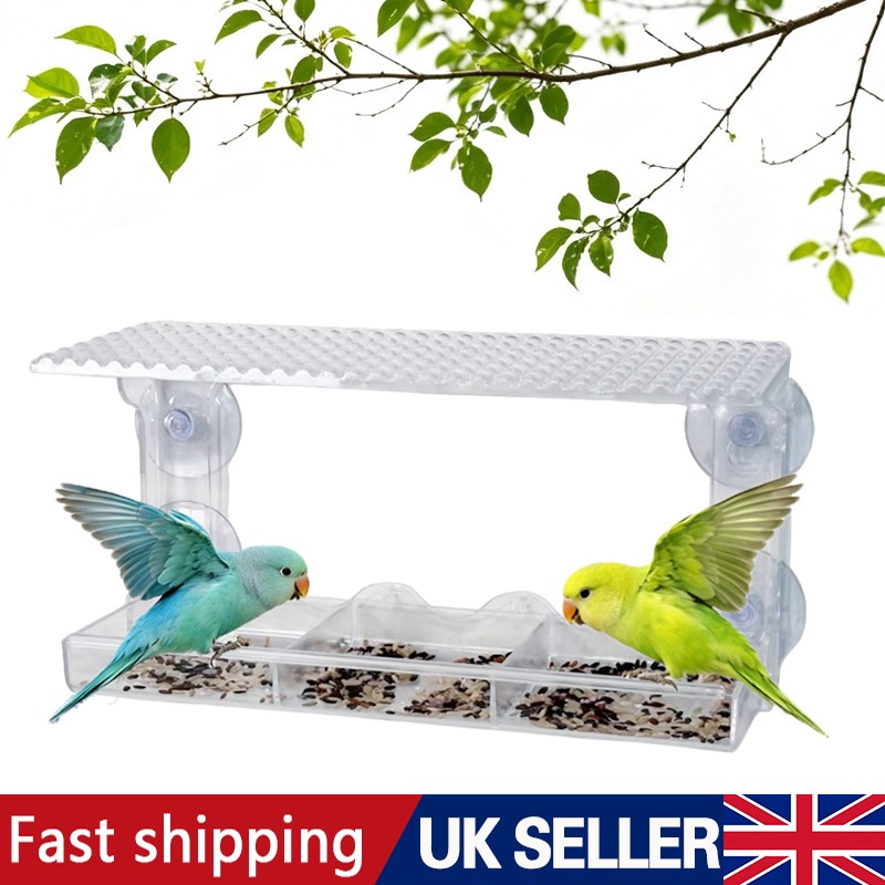 House transparent window wild bird feeder outdoor removable