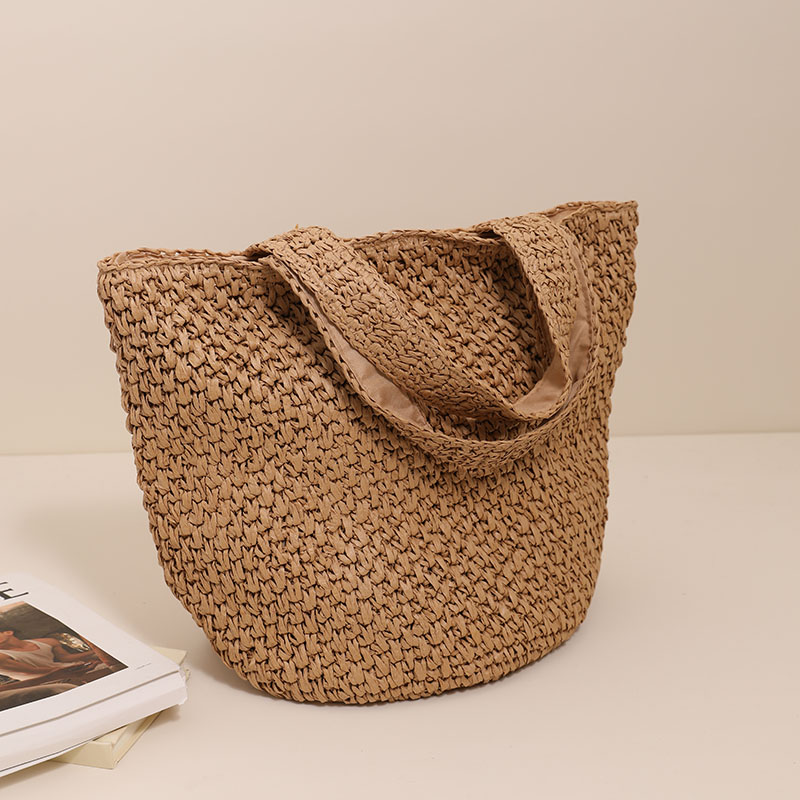 Title 3, Womens Fashion Shoulder Straw Bag with Crochet...