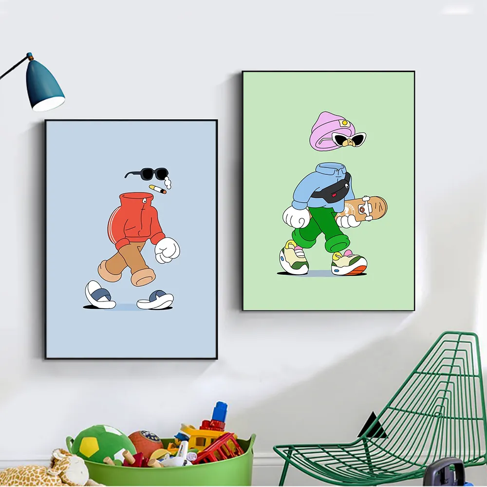 Sports Cartoon Characters Art Poster Home Living