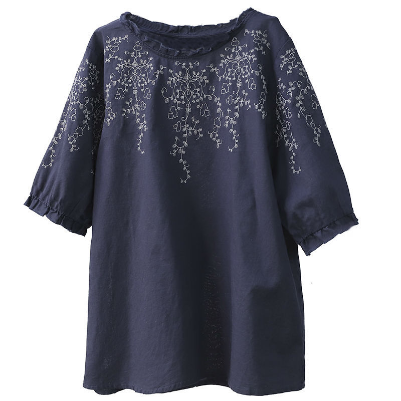 Title 7, Cotton Plus Size Retro Literary Thin Lace Five-...