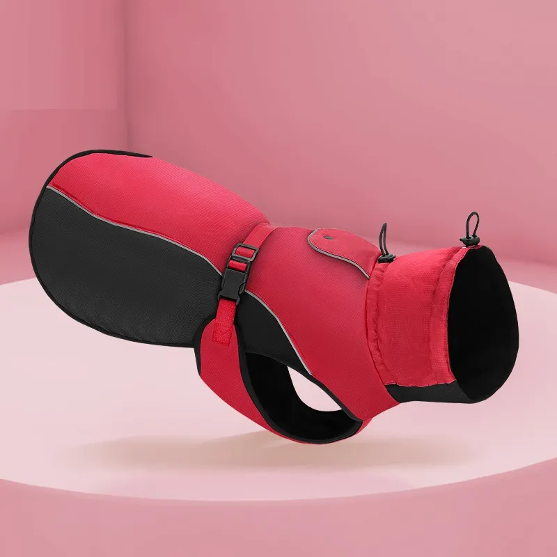 Medium And Large Dog Plush Warm Pet Diving Suit - Red