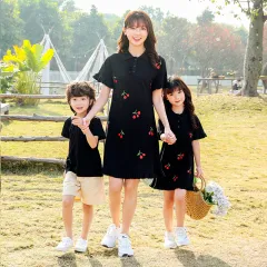 Net Celebrity Parent-child Wear New Summer Casual Family Wear Mother And Daughter Skirt Family Wear - Black - View 1