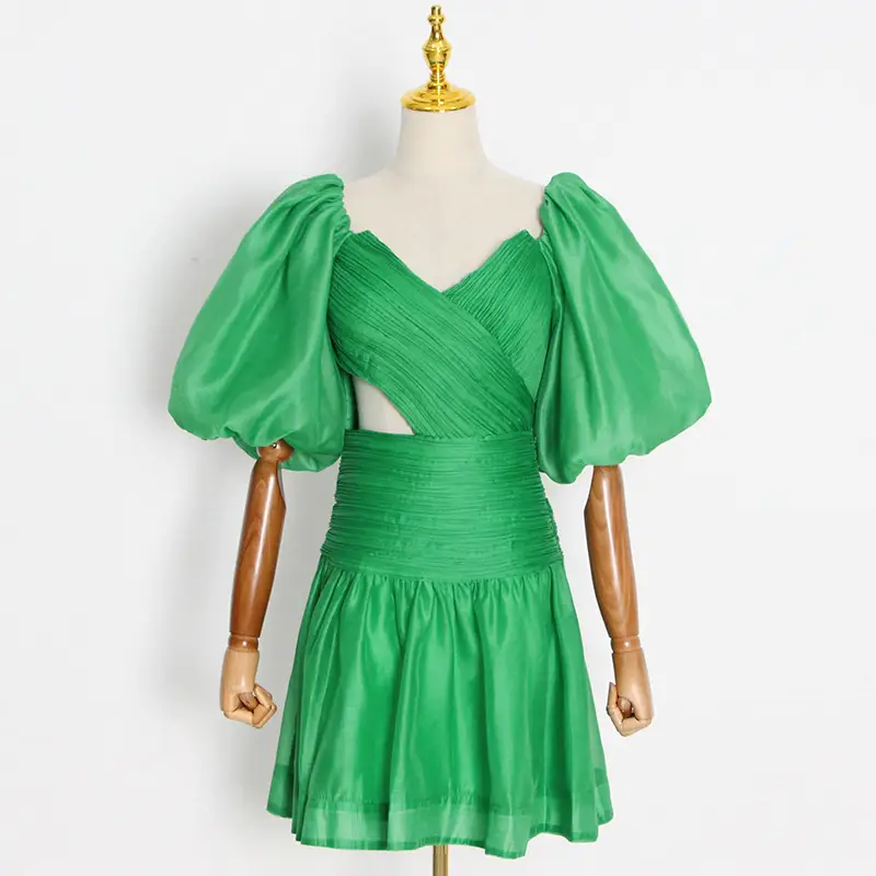 Macaron Puff Sleeve Princess Skirt Tube Top One Word Design