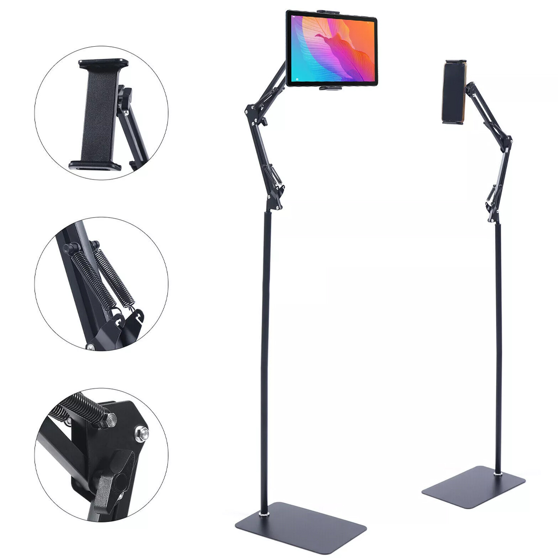 360&degree  Universal Adjustable Floor Stand Holder For IPad-Tablet-Phone 4-12.9in  UK NEW