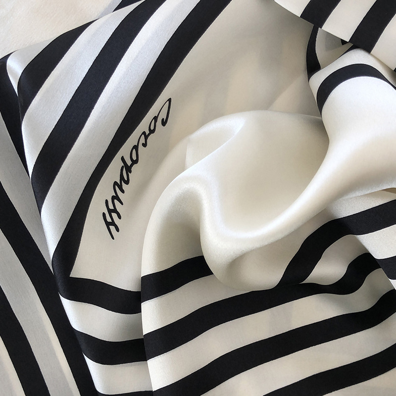 Fashion Simple Striped Silk Lady Scarf Shawl