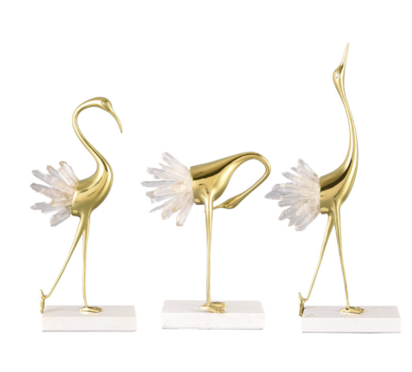 Modern Light Luxury Bronze Crane Ornaments