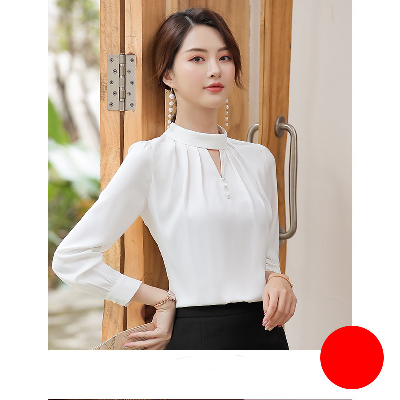 Long-sleeved Professional Fit Slimming Female Small Incense Style Shirt