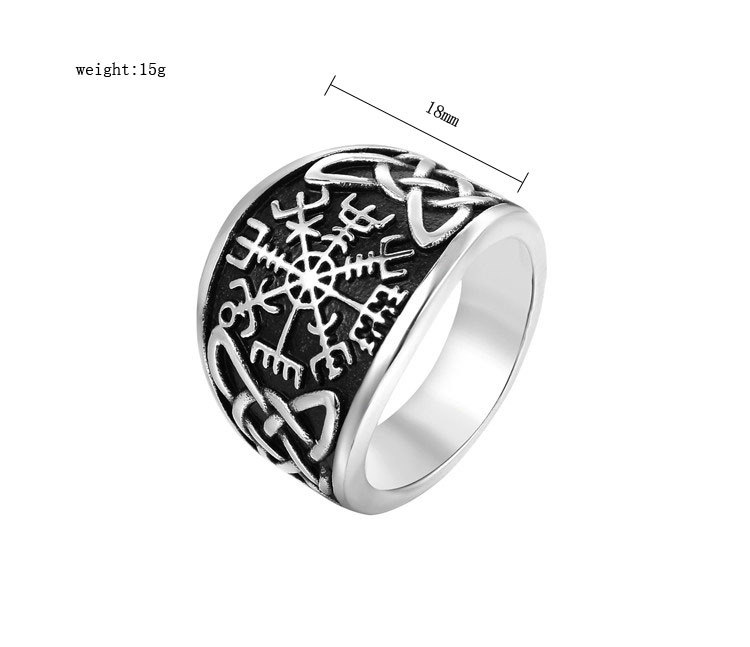 Title 6, Anillo de acero de titanio para hombre, vikingo...