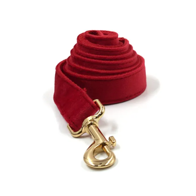 Dark Grey Velvet Pet Collar Leash Red Buckle Traction Rope - Shop at LoveMi
