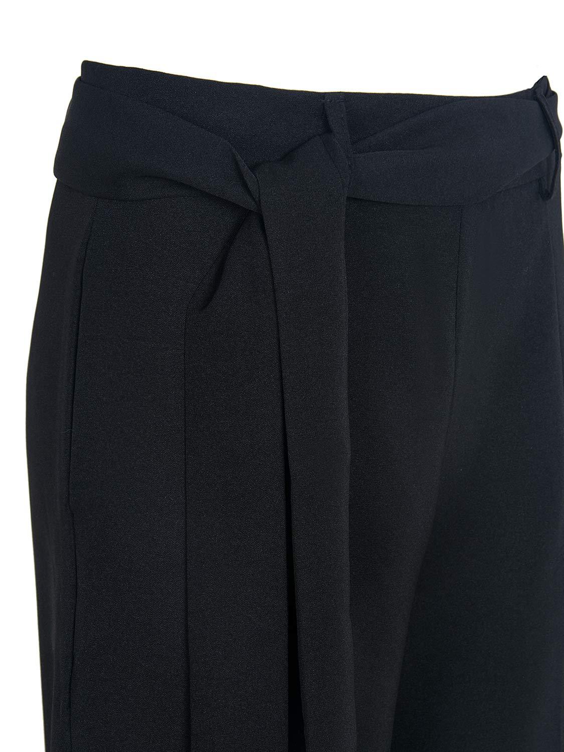 Title 18, Cropped trousers high waist strap wide leg pants