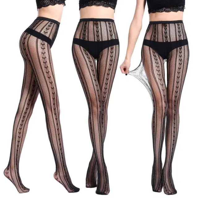 Base Stockings Semi permeable Lace Sexy Polyester Stockings Net Pants V One Size - Shop at LoveMi