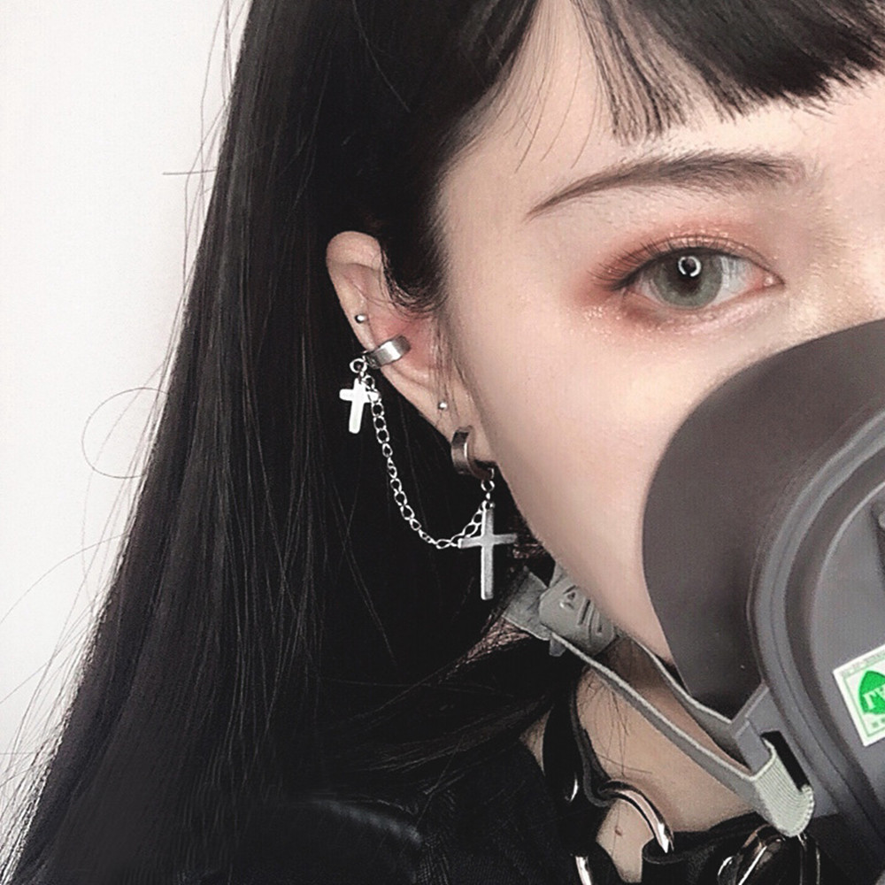 Cool And Handsome Girl's Cross Ear Clips Without Pierced Ears