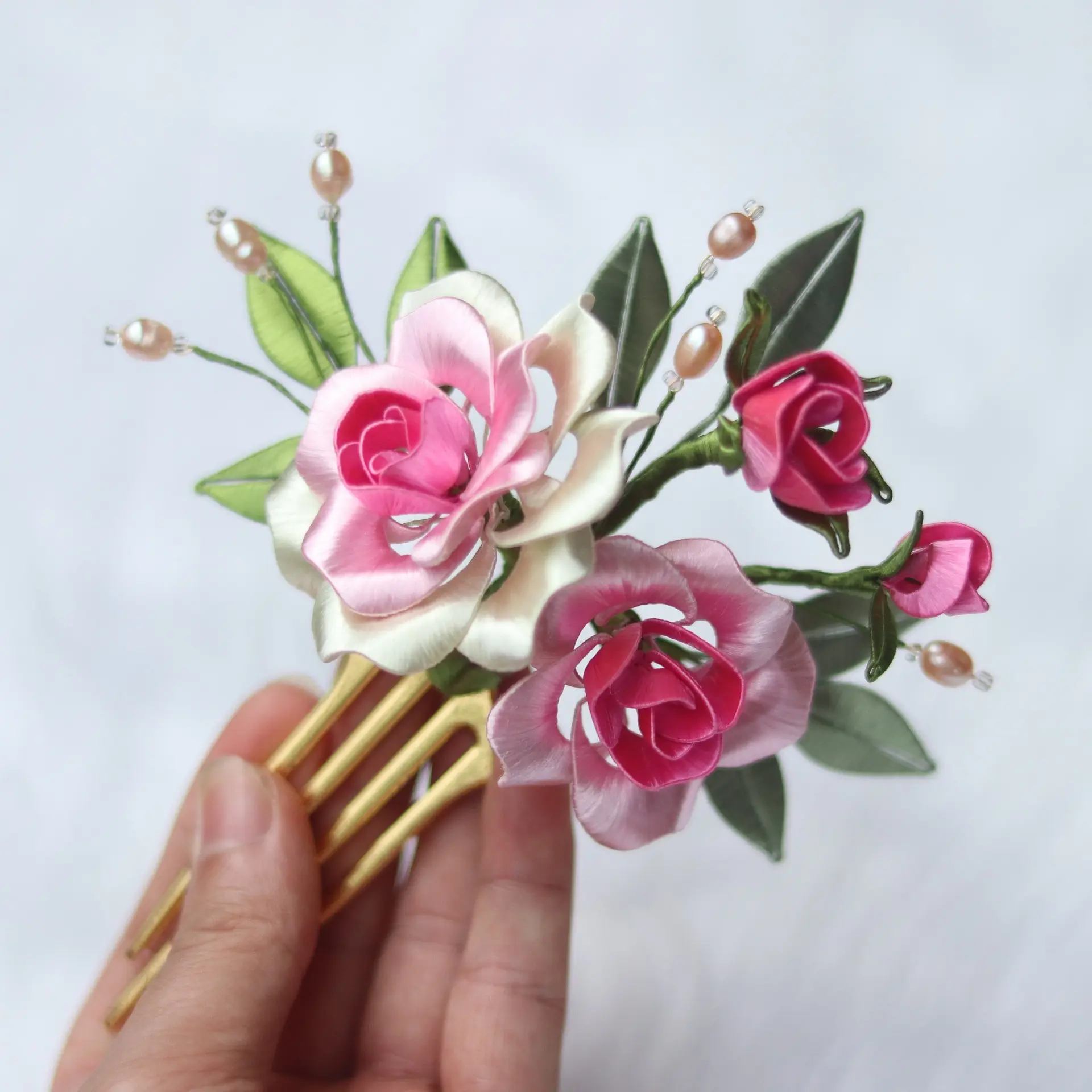Twisted Flower Curling Gradient Peony Camellia Hair