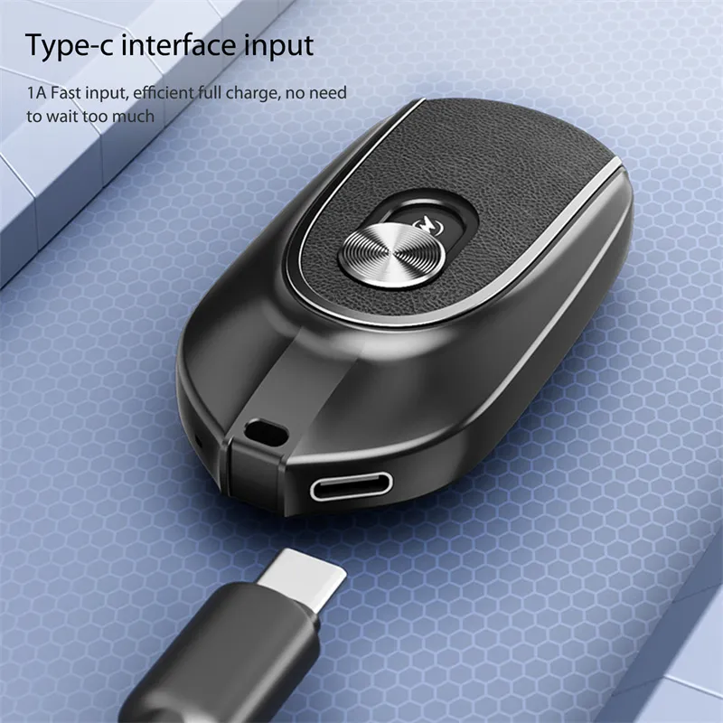 2 In 1 Mini Keychain Power Bank Keyring Hanging Buckle 2 Output Interfaces 5V 1200MAH Backup Power Bank Retractable Plug Waterproof Phone Charging Accessories – image 7