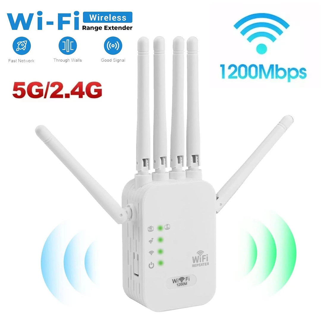 Dual-band Signal Booster Amplifier 1200M Gigabit Wireless Repeater