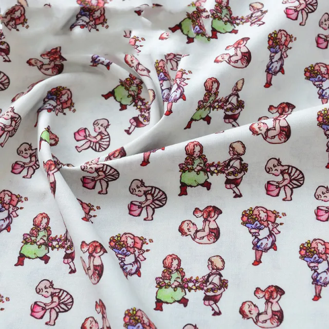 Pure Cotton Cartoon Bear Girl Pastoral Floral Printed And Dyed Fabric Childhood Play - Shop at LoveMi