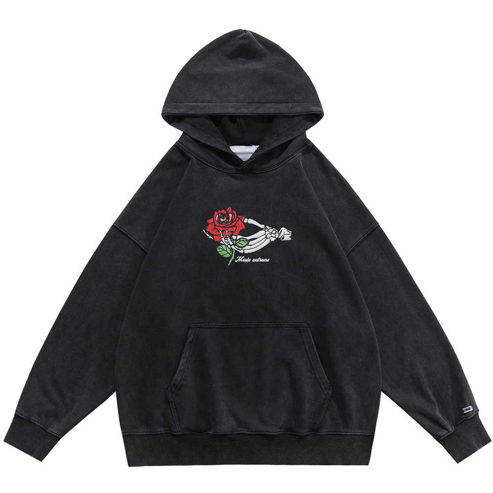 Fried Street Skull Rose Hoodie Men's