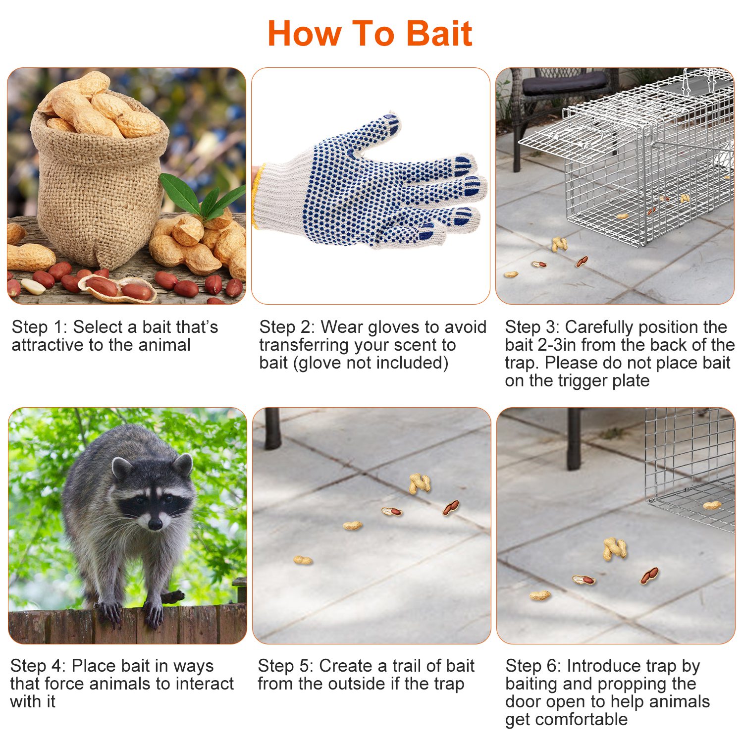 1Pc Humane Cat Trap Cage Catch Release Live Animal Rodent Cage Collapsible Galvanized Wire For Raccoons Beavers Groundhogs Foxes Armadillos Fedex Shipping — view 5