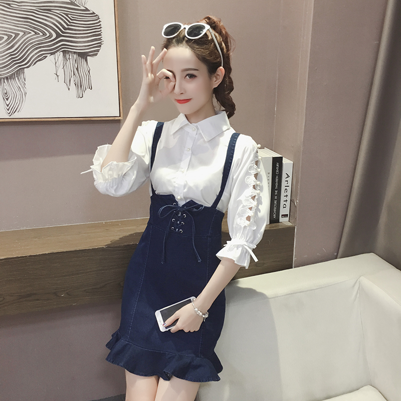 Summer Fishtail Autumn With Waist Bag Buttocks Slimming Dress