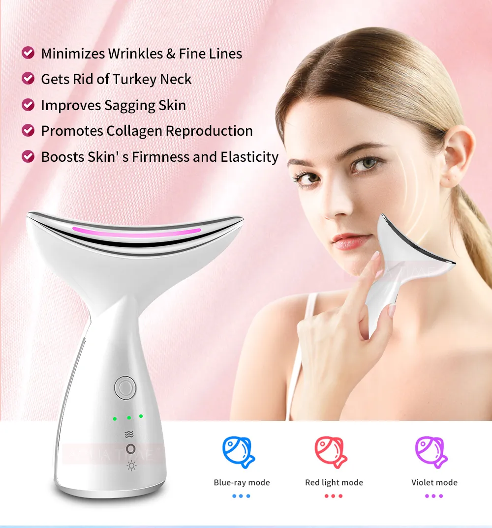EMS Microcurrent Neck Face Beauty Device with 3 Colors