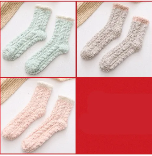 Women Thermal Fluffy Socks Autumn Winter Warm Socks Combination5 3Pairs - Shop at LoveMi
